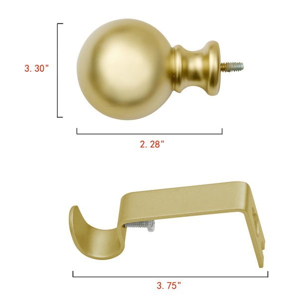 Utopia Alley D32XX Wall Mounted 3/4 Inch Curtain Rod - Curtain Rods For Windows 28 to 48 Inch, Adjustable Drapery Rods, Curtain Rods, Bedroom & Living Room Decorative Curtain Rods, Tapestry Poles