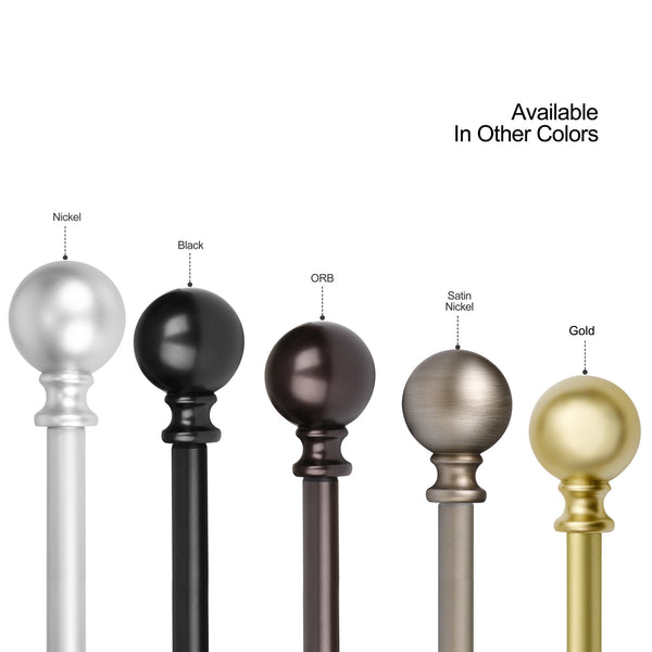 Utopia Alley D32XX Wall Mounted 3/4 Inch Curtain Rod - Curtain Rods For Windows 28 to 48 Inch, Adjustable Drapery Rods, Curtain Rods, Bedroom & Living Room Decorative Curtain Rods, Tapestry Poles
