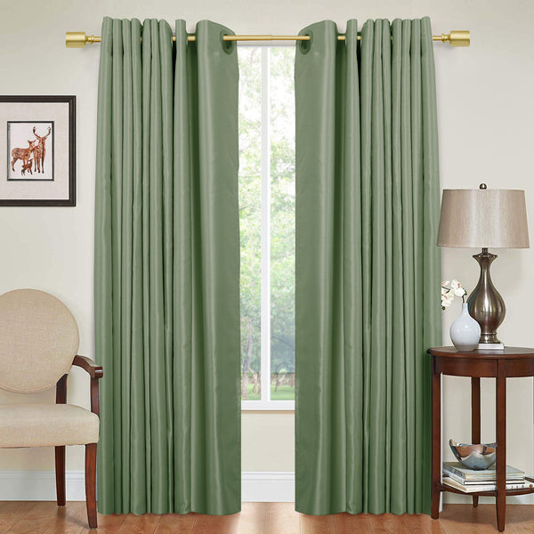 Utopia Alley D72Z/D72GD Wall Mounted 3/4 Inch Curtain Rod - Curtain Rods For Windows 28 to 48 Inch, Adjustable Drapery Rods, Curtain Rods, Bedroom & Living Room Decorative Curtain Rods, Tapestry Poles, Black & Gold