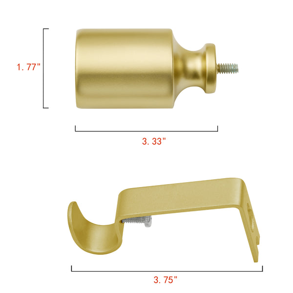 Utopia Alley D72Z/D72GD Wall Mounted 3/4 Inch Curtain Rod - Curtain Rods For Windows 28 to 48 Inch, Adjustable Drapery Rods, Curtain Rods, Bedroom & Living Room Decorative Curtain Rods, Tapestry Poles, Black & Gold