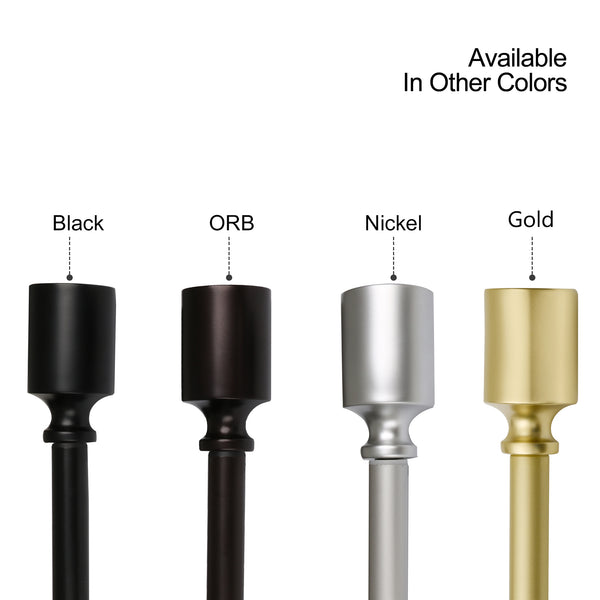 Utopia Alley D72Z/D72GD Wall Mounted 3/4 Inch Curtain Rod - Curtain Rods For Windows 28 to 48 Inch, Adjustable Drapery Rods, Curtain Rods, Bedroom & Living Room Decorative Curtain Rods, Tapestry Poles, Black & Gold