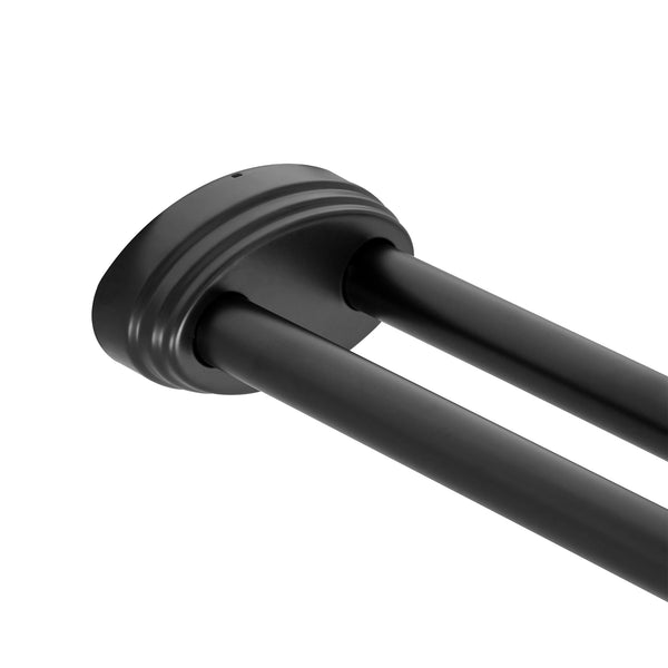 Utopia Alley DLR1XX Rustproof Wall Mounted Aluminum Double L Shaped Shower Curtain Rod 72" L x 31.7" W,  with 24 Shower Liner Hooks for interior rod included  & Ceiling Support