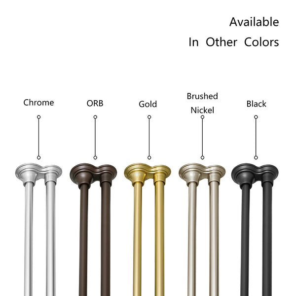 Utopia Alley DS1XX Adjustable 72-Inch Double Shower Curtain Tension Rods - Rust-Proof Aluminum with  Rubber End Cap, Easy Installation - Extendable, Ideal for Bathroom, Retractable, Wall-to-Wall - No Drilling