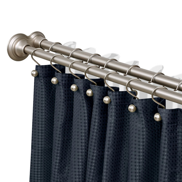 Utopia Alley DS1XX Adjustable 72-Inch Double Shower Curtain Tension Rods - Rust-Proof Aluminum with  Rubber End Cap, Easy Installation - Extendable, Ideal for Bathroom, Retractable, Wall-to-Wall - No Drilling