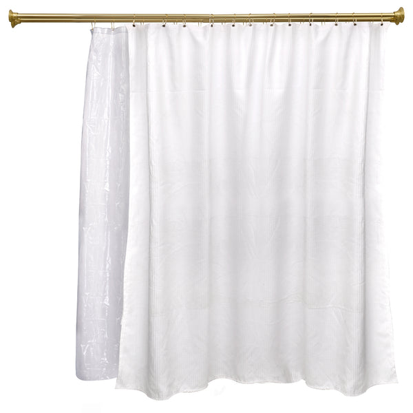 Utopia Alley DS1XX Adjustable 72-Inch Double Shower Curtain Tension Rods - Rust-Proof Aluminum with  Rubber End Cap, Easy Installation - Extendable, Ideal for Bathroom, Retractable, Wall-to-Wall - No Drilling