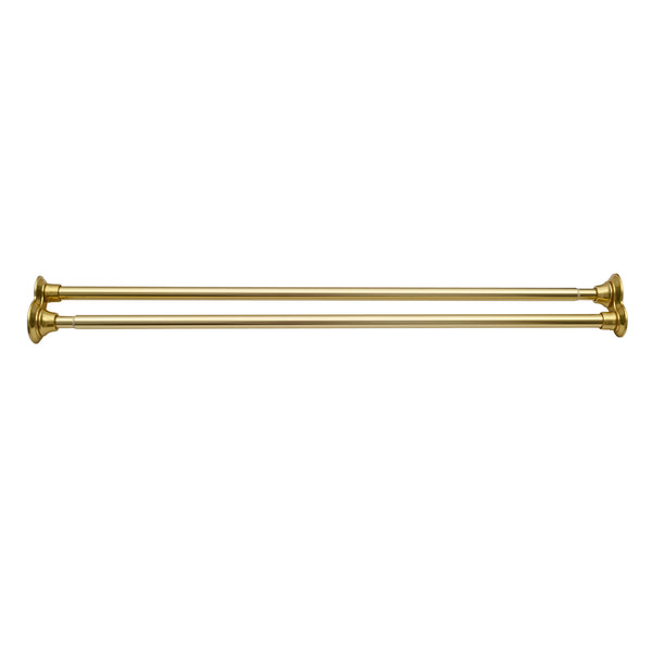 Utopia Alley DS1XX Adjustable 72-Inch Double Shower Curtain Tension Rods - Rust-Proof Aluminum with  Rubber End Cap, Easy Installation - Extendable, Ideal for Bathroom, Retractable, Wall-to-Wall - No Drilling