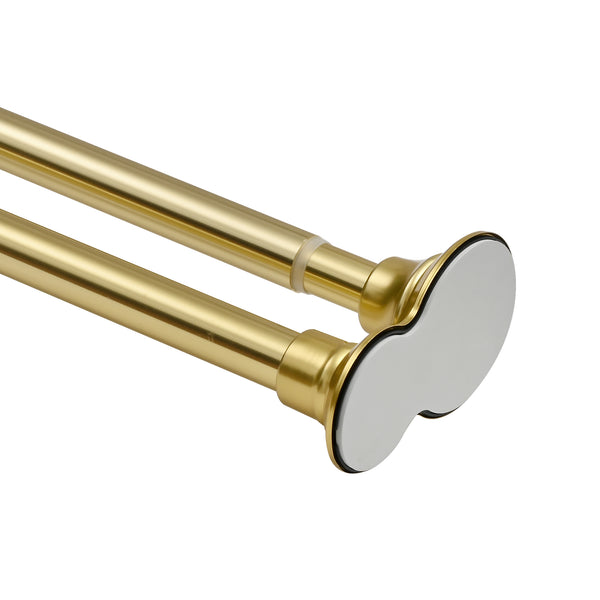 Utopia Alley DS1XX Adjustable 72-Inch Double Shower Curtain Tension Rods - Rust-Proof Aluminum with  Rubber End Cap, Easy Installation - Extendable, Ideal for Bathroom, Retractable, Wall-to-Wall - No Drilling