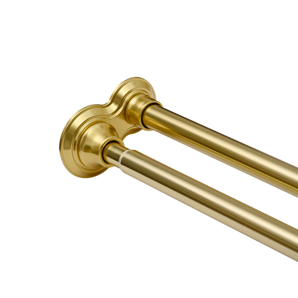 Utopia Alley DS1XX Adjustable 72-Inch Double Shower Curtain Tension Rods - Rust-Proof Aluminum with  Rubber End Cap, Easy Installation - Extendable, Ideal for Bathroom, Retractable, Wall-to-Wall - No Drilling
