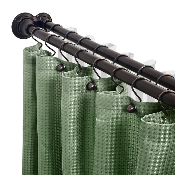 Utopia Alley DS1XX Adjustable 72-Inch Double Shower Curtain Tension Rods - Rust-Proof Aluminum with  Rubber End Cap, Easy Installation - Extendable, Ideal for Bathroom, Retractable, Wall-to-Wall - No Drilling