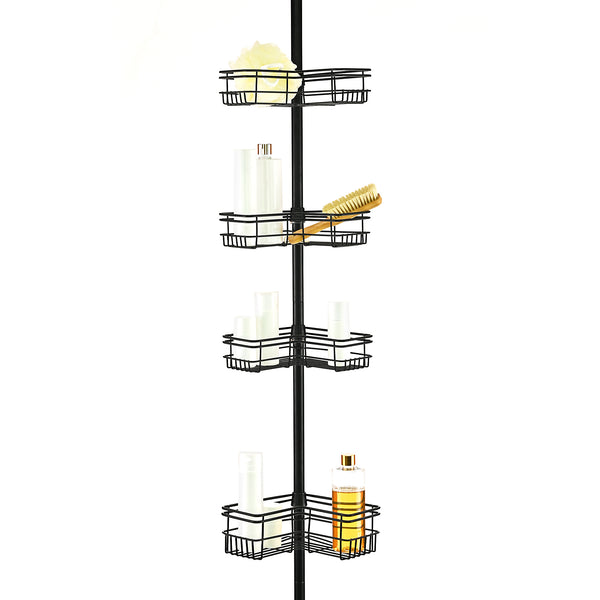 Utopia Alley PC6XX Rust-Resistant Shower Tension Pole Caddy, 4 Shelves