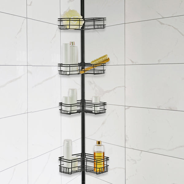 Utopia Alley PC6XX Rust-Resistant Shower Tension Pole Caddy, 4 Shelves