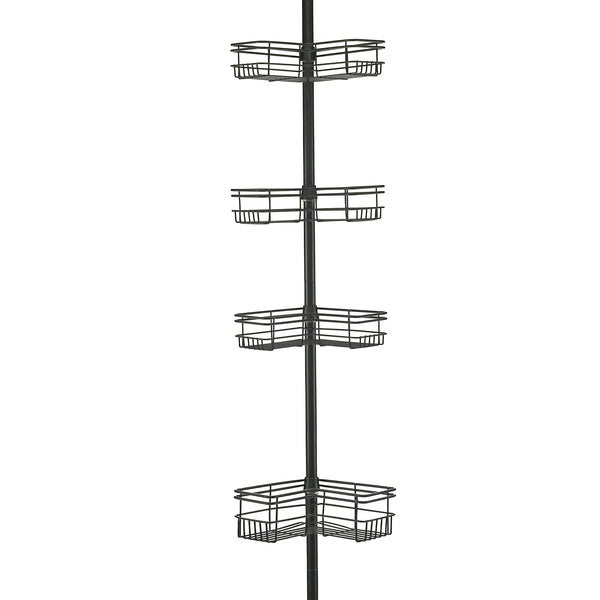 Utopia Alley PC6XX Rust-Resistant Shower Tension Pole Caddy, 4 Shelves