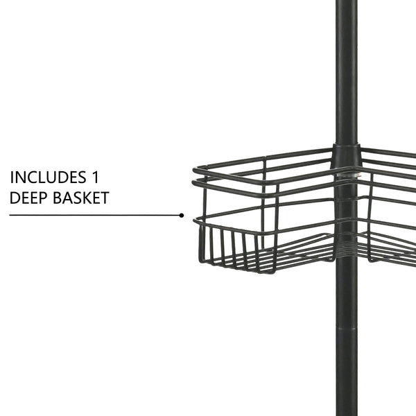 Utopia Alley PC6XX Rust-Resistant Shower Tension Pole Caddy, 4 Shelves