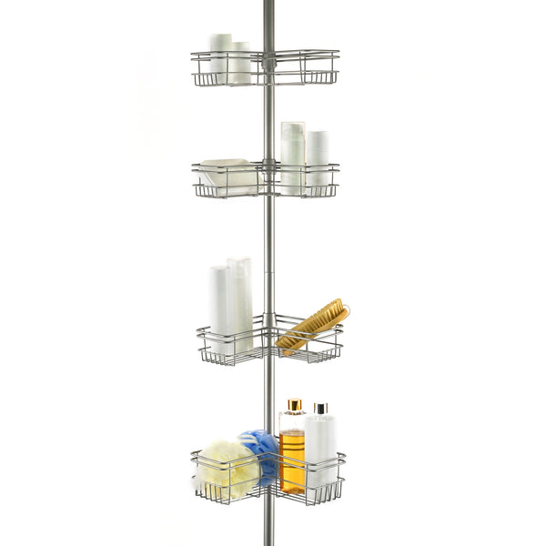 Utopia Alley PC6XX Rust-Resistant Shower Tension Pole Caddy, 4 Shelves