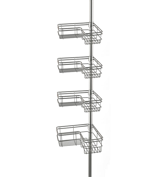 Utopia Alley PC6XX Rust-Resistant Shower Tension Pole Caddy, 4 Shelves