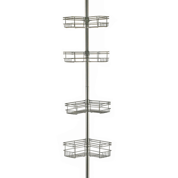Utopia Alley PC6XX Rust-Resistant Shower Tension Pole Caddy, 4 Shelves