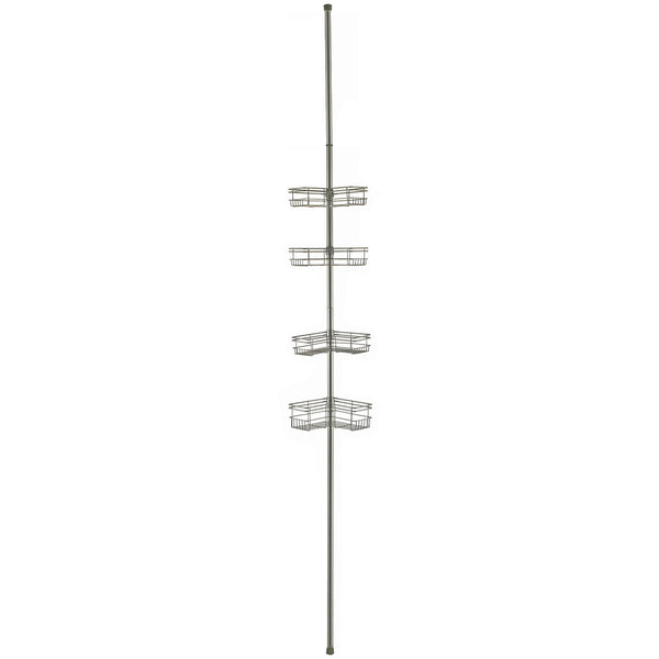 Utopia Alley PC6XX Rust-Resistant Shower Tension Pole Caddy, 4 Shelves
