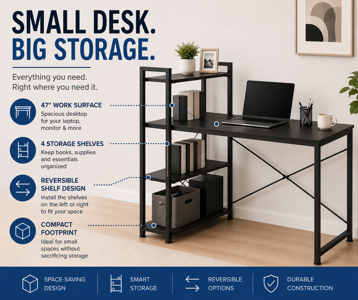 Utopia Alley SH73/74XX SmartSpace Series Computer Desk with Storage Sh