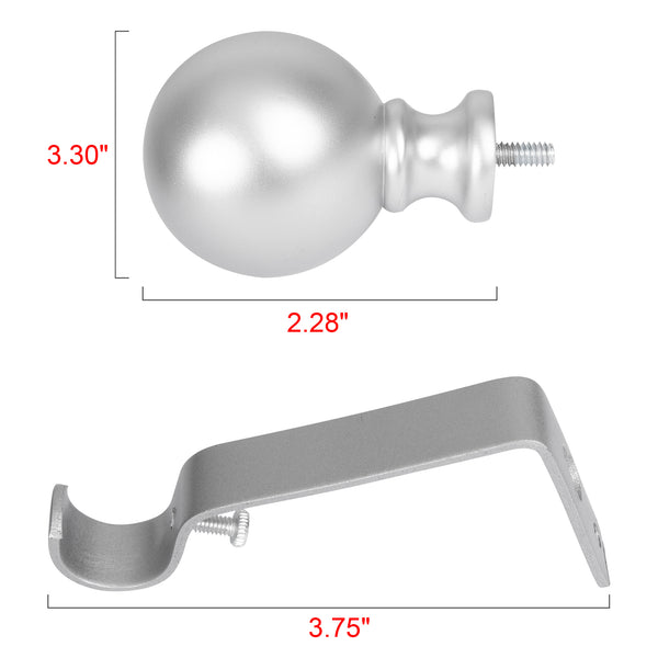 Utopia Alley D32XX Wall Mounted 3/4 Inch Curtain Rod - Curtain Rods For Windows 28 to 48 Inch, Adjustable Drapery Rods, Curtain Rods, Bedroom & Living Room Decorative Curtain Rods, Tapestry Poles
