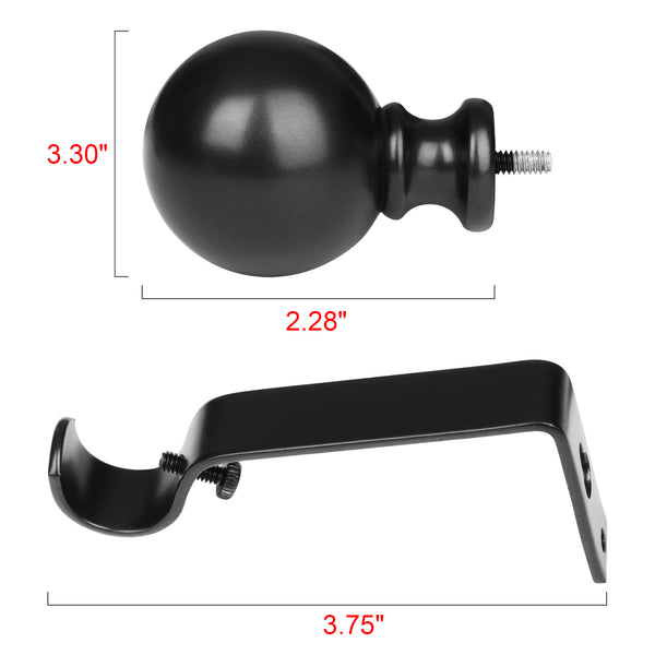 Utopia Alley D32XX Wall Mounted 3/4 Inch Curtain Rod - Curtain Rods For Windows 28 to 48 Inch, Adjustable Drapery Rods, Curtain Rods, Bedroom & Living Room Decorative Curtain Rods, Tapestry Poles