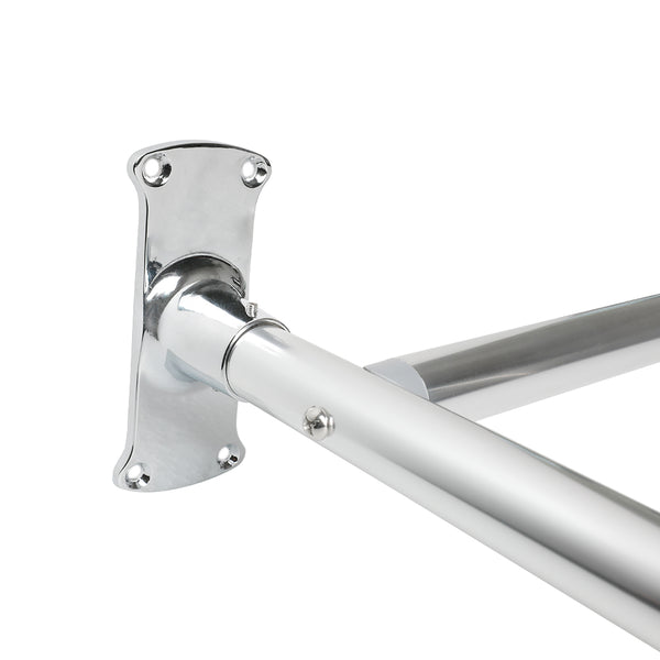 Utopia Alley DR9XX Rustproof Wall Mounted Aluminum D-shape Shower Curtain Rods With Ceiling Support for Freestanding Tubs, 60 Inch Large Size by 25 Inch, with White Shower curtain 180x70 inch
