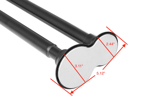 Utopia Alley DS1XX Adjustable 72-Inch Double Shower Curtain Tension Rods - Rust-Proof Aluminum with  Rubber End Cap, Easy Installation - Extendable, Ideal for Bathroom, Retractable, Wall-to-Wall - No Drilling