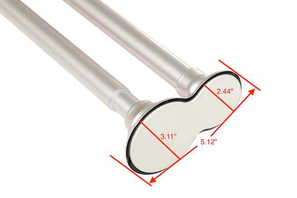 Utopia Alley DS1XX Adjustable 72-Inch Double Shower Curtain Tension Rods - Rust-Proof Aluminum with  Rubber End Cap, Easy Installation - Extendable, Ideal for Bathroom, Retractable, Wall-to-Wall - No Drilling