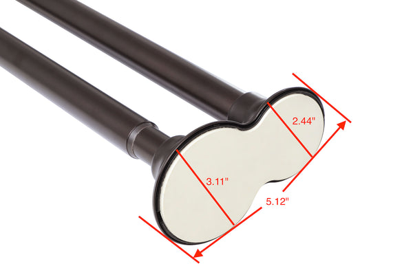 Utopia Alley DS1XX Adjustable 72-Inch Double Shower Curtain Tension Rods - Rust-Proof Aluminum with  Rubber End Cap, Easy Installation - Extendable, Ideal for Bathroom, Retractable, Wall-to-Wall - No Drilling