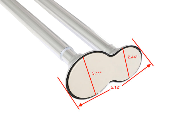Utopia Alley DS1XX Adjustable 72-Inch Double Shower Curtain Tension Rods - Rust-Proof Aluminum with  Rubber End Cap, Easy Installation - Extendable, Ideal for Bathroom, Retractable, Wall-to-Wall - No Drilling