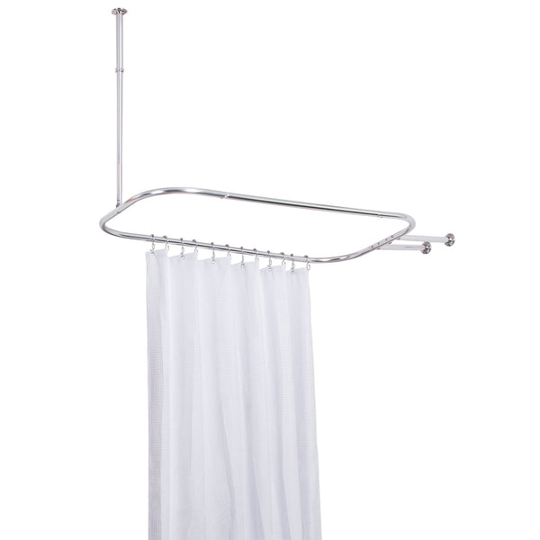 Utopia Alley HP2XX Rustproof Aluminum Hoop Shower Rod With Ceiling Support for Clawfoot Tub, 54 Inch Extra Large Size by 26 Inch