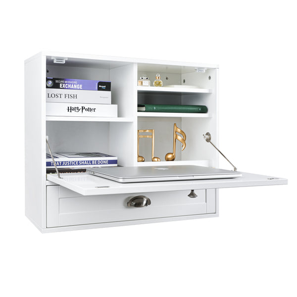Utopia Alley FT73WW Space Saving Wall Mount Laptop Desk, White