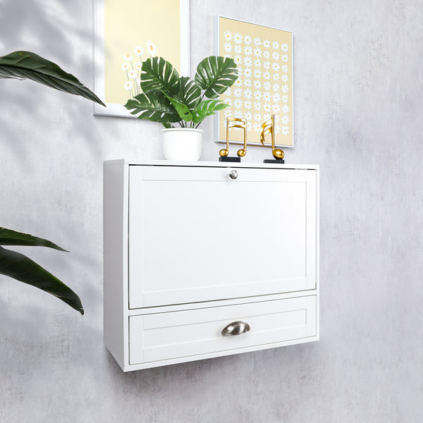 Utopia Alley FT73WW Space Saving Wall Mount Laptop Desk, White
