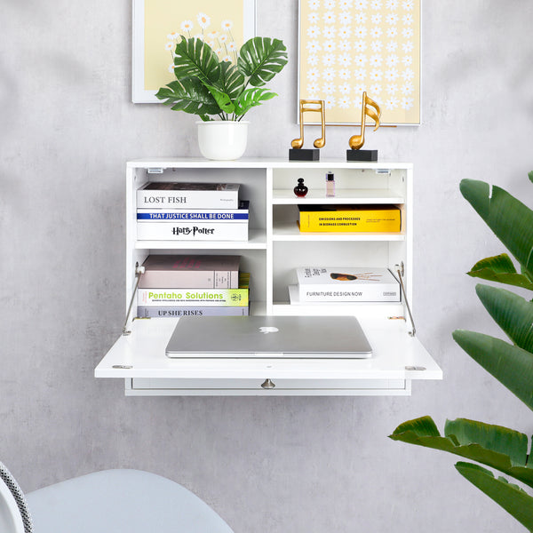 Utopia Alley FT73WW Space Saving Wall Mount Laptop Desk, White