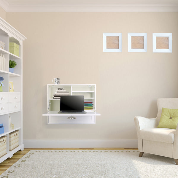 Utopia Alley FT73WW Space Saving Wall Mount Laptop Desk, White