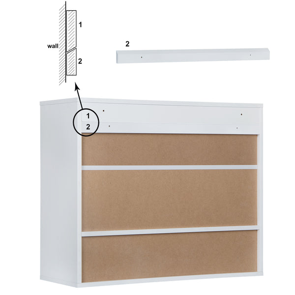 Utopia Alley FT73WW Space Saving Wall Mount Laptop Desk, White