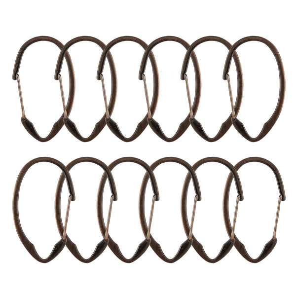 Utopia Alley HK10XX Shower Rings, Shower Curtain Rings for Bathroom, Rustproof Zinc Shower Curtain Hooks Rings, Set of 12, Chrome/Brushed Nickel/Oil Rubbed Bronze/Black/Gold