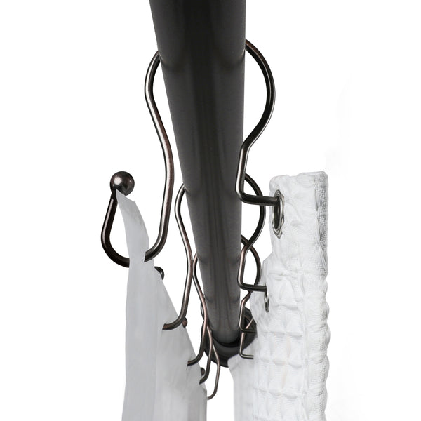 Utopia Alley HK22XX Shower Hooks - Double Shower Curtain Rings for Bathroom - Rust Resistant Shower Curtain Hooks for Shower Curtain or Liner - Shower Curtain Rings with Crystal Design - Set of 12