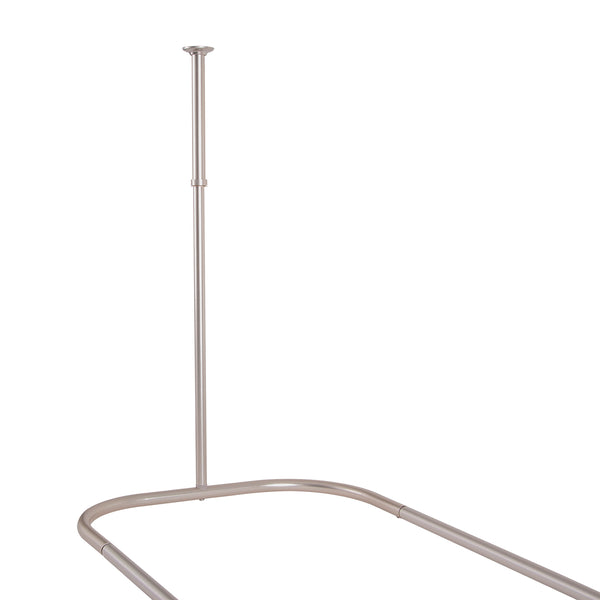 Utopia Alley HP10XX Rustproof Wall Mounted Aluminum Hoop Oval Shower Rod With Ceiling Support for Free Standing Clawfoot Tub, 54 Inch Extra Large Size by 26 Inch, with White Shower Curtain 180x70 inch