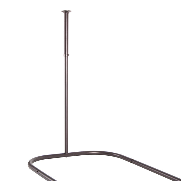 Utopia Alley HP10XX Rustproof Wall Mounted Aluminum Hoop Oval Shower Rod With Ceiling Support for Free Standing Clawfoot Tub, 54 Inch Extra Large Size by 26 Inch, with White Shower Curtain 180x70 inch
