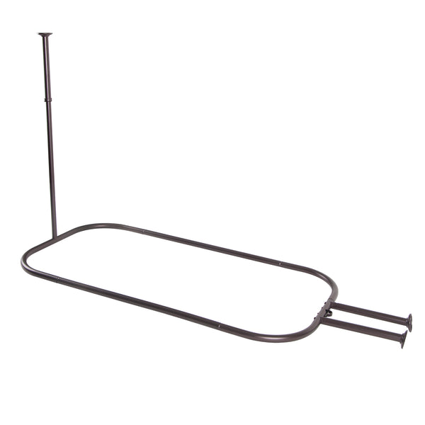 Utopia Alley HP10XX Rustproof Wall Mounted Aluminum Hoop Oval Shower Rod With Ceiling Support for Free Standing Clawfoot Tub, 54 Inch Extra Large Size by 26 Inch, with White Shower Curtain 180x70 inch