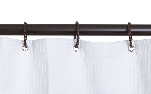 Utopia Alley HP10XX Rustproof Wall Mounted Aluminum Hoop Oval Shower Rod With Ceiling Support for Free Standing Clawfoot Tub, 54 Inch Extra Large Size by 26 Inch, with White Shower Curtain 180x70 inch