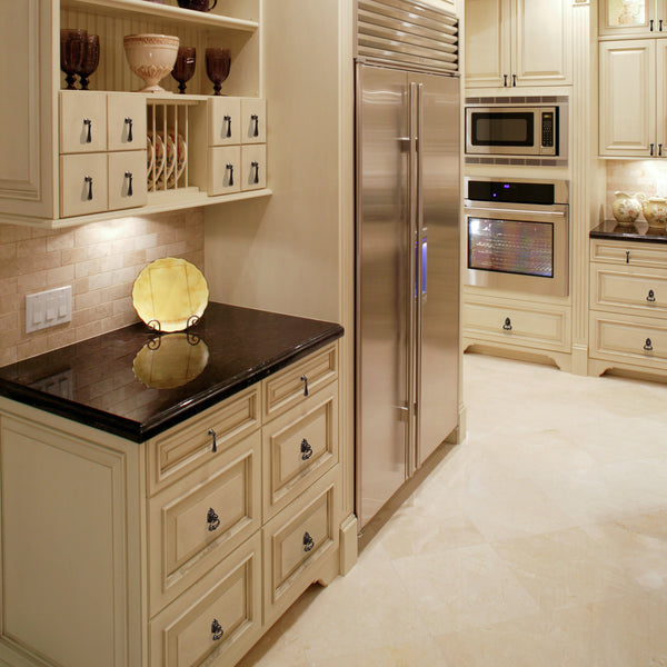 Utopia Alley HW271PLPT011 Danbury Cabinet Ring Pull Knob - Decorative Cabinet Drop Pull Knobs for Cabinets and Drawers - Vintage Cabinet Hardware with Hand Finished Pewter - Metal Drawer Pull Knobs 3.0"