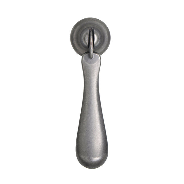 Utopia Alley HW271PLPT011 Danbury Cabinet Ring Pull Knob - Decorative Cabinet Drop Pull Knobs for Cabinets and Drawers - Vintage Cabinet Hardware with Hand Finished Pewter - Metal Drawer Pull Knobs 3.0"