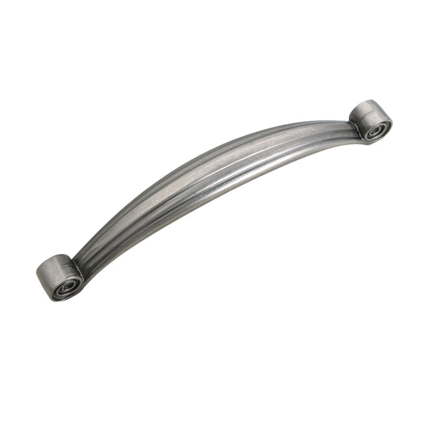 Utopia Alley HW309PLPT011 Whitton Pull Handle - Decorative Cabinet Drop Pull Handles for Cabinets and Drawers - Vintage Cabinet Hardware with Hand Finished Pewter - Metal Drawer Pull Handle, 5.0" Center to Center