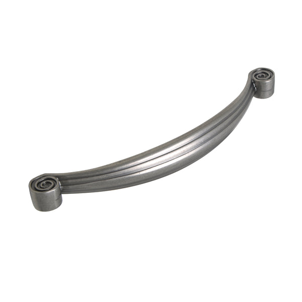 Utopia Alley HW309PLPT011 Whitton Pull Handle - Decorative Cabinet Drop Pull Handles for Cabinets and Drawers - Vintage Cabinet Hardware with Hand Finished Pewter - Metal Drawer Pull Handle, 5.0" Center to Center