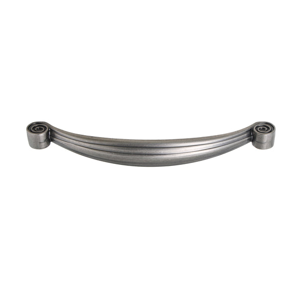 Utopia Alley HW309PLPT011 Whitton Pull Handle - Decorative Cabinet Drop Pull Handles for Cabinets and Drawers - Vintage Cabinet Hardware with Hand Finished Pewter - Metal Drawer Pull Handle, 5.0" Center to Center