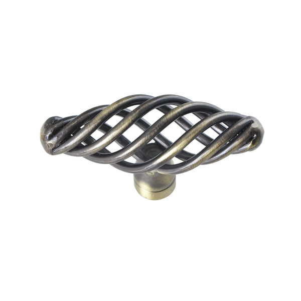 Utopia Alley HW325PLAB021 Aire Cabinet Ring Pull Knob - Decorative Cabinet Drop Pull Knobs for Cabinets and Drawers - Vintage Cabinet Hardware with Hand Finished Antique Brass - Metal Drawer Pull Knobs 2.4"