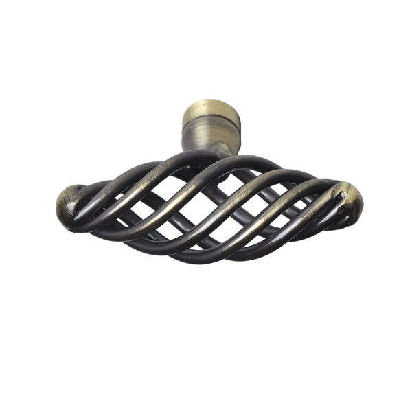 Utopia Alley HW325PLAB021 Aire Cabinet Ring Pull Knob - Decorative Cabinet Drop Pull Knobs for Cabinets and Drawers - Vintage Cabinet Hardware with Hand Finished Antique Brass - Metal Drawer Pull Knobs 2.4"