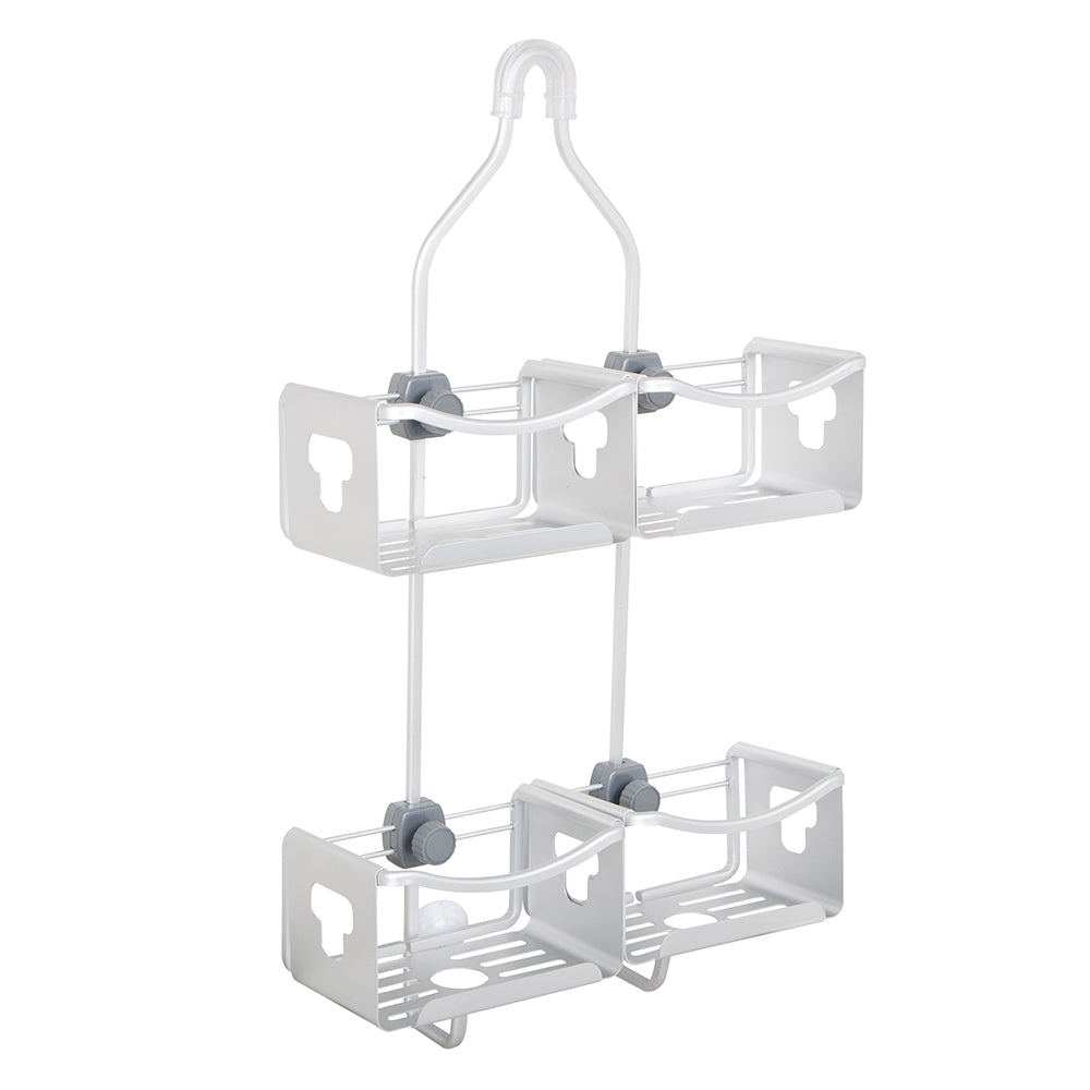 Utopia Alley SHC6XX Tia Rustproof Over the Shower Caddy, 3 Teak Shelve