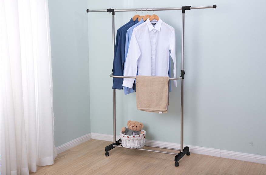 2 tier adjustable online garment rack